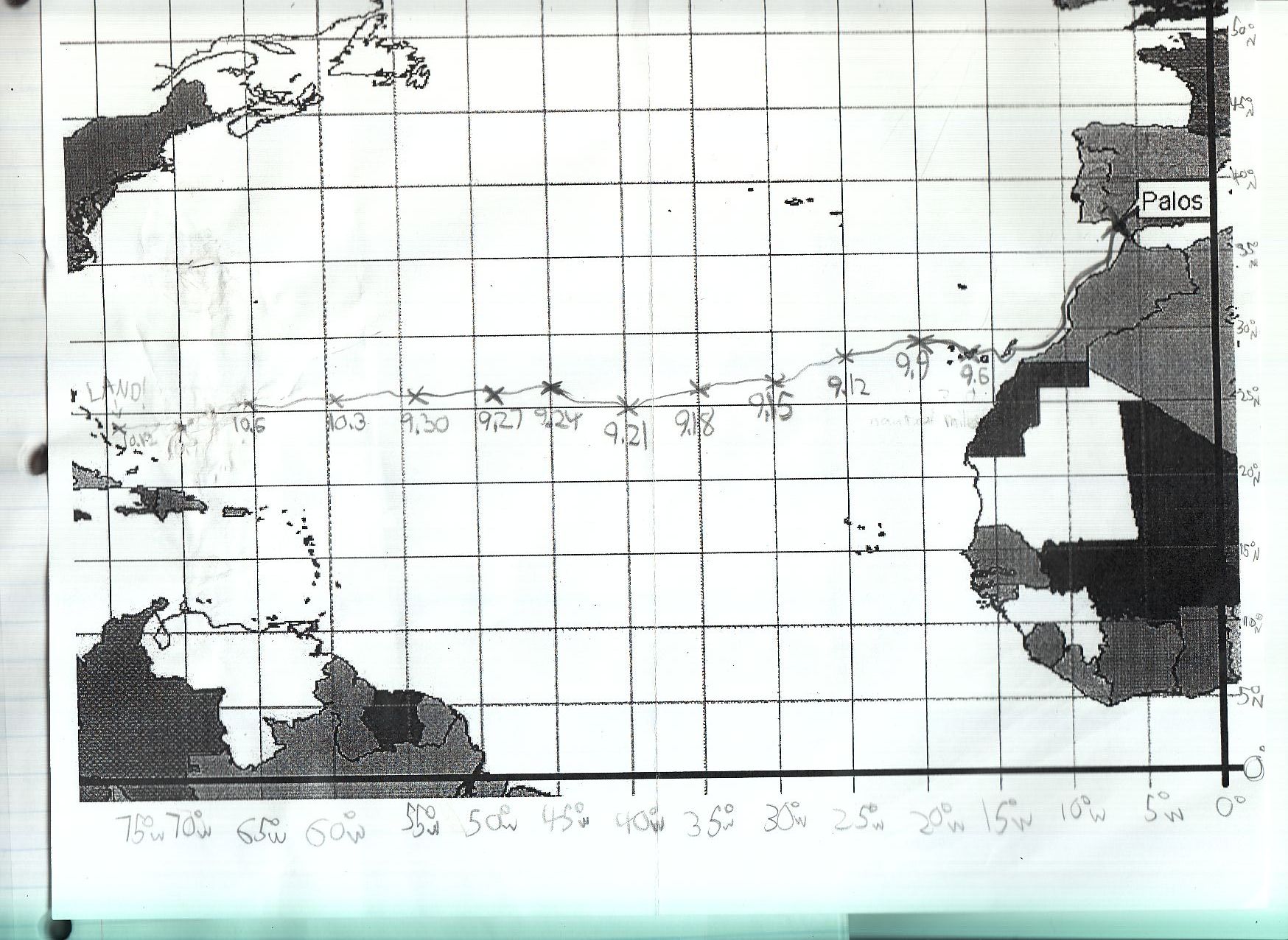 The Route Columbus Took on His First Voyage